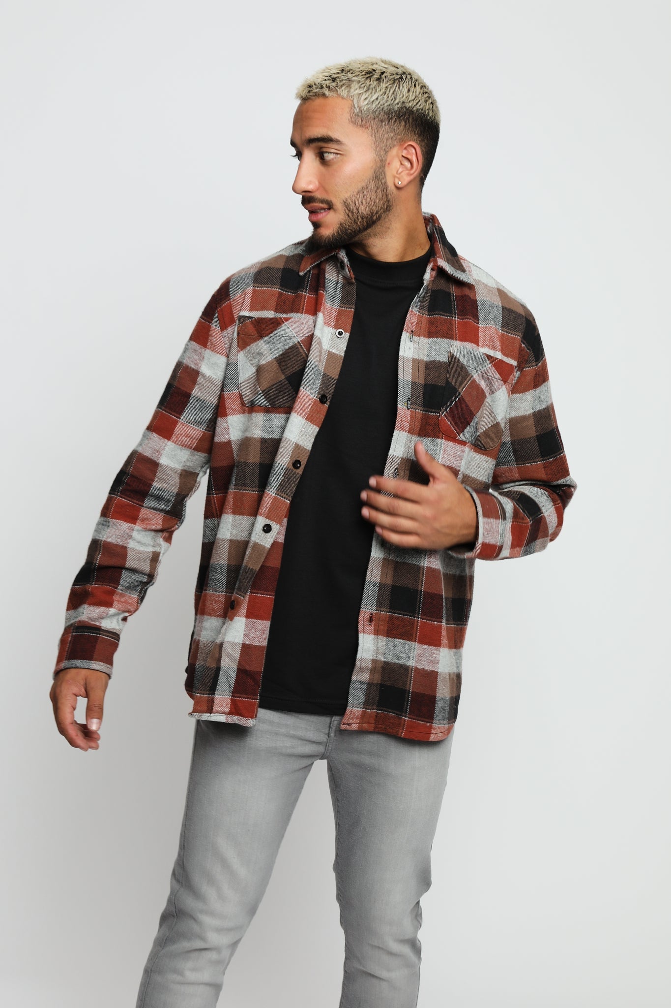 LUMBERJACK FLANNEL CHECK SHIRT - RED - JMOJO - Men's Check Shirts