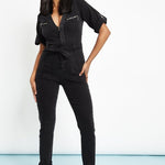 Lyra Zip - Up Denim Jumpsuit – Black Wash - JMOJO - Women's Denim Jumpsuits