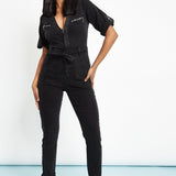 Lyra Zip - Up Denim Jumpsuit – Black Wash - JMOJO - Women's Denim Jumpsuits