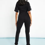 Lyra Zip - Up Denim Jumpsuit – Black Wash - JMOJO - Women's Denim Jumpsuits