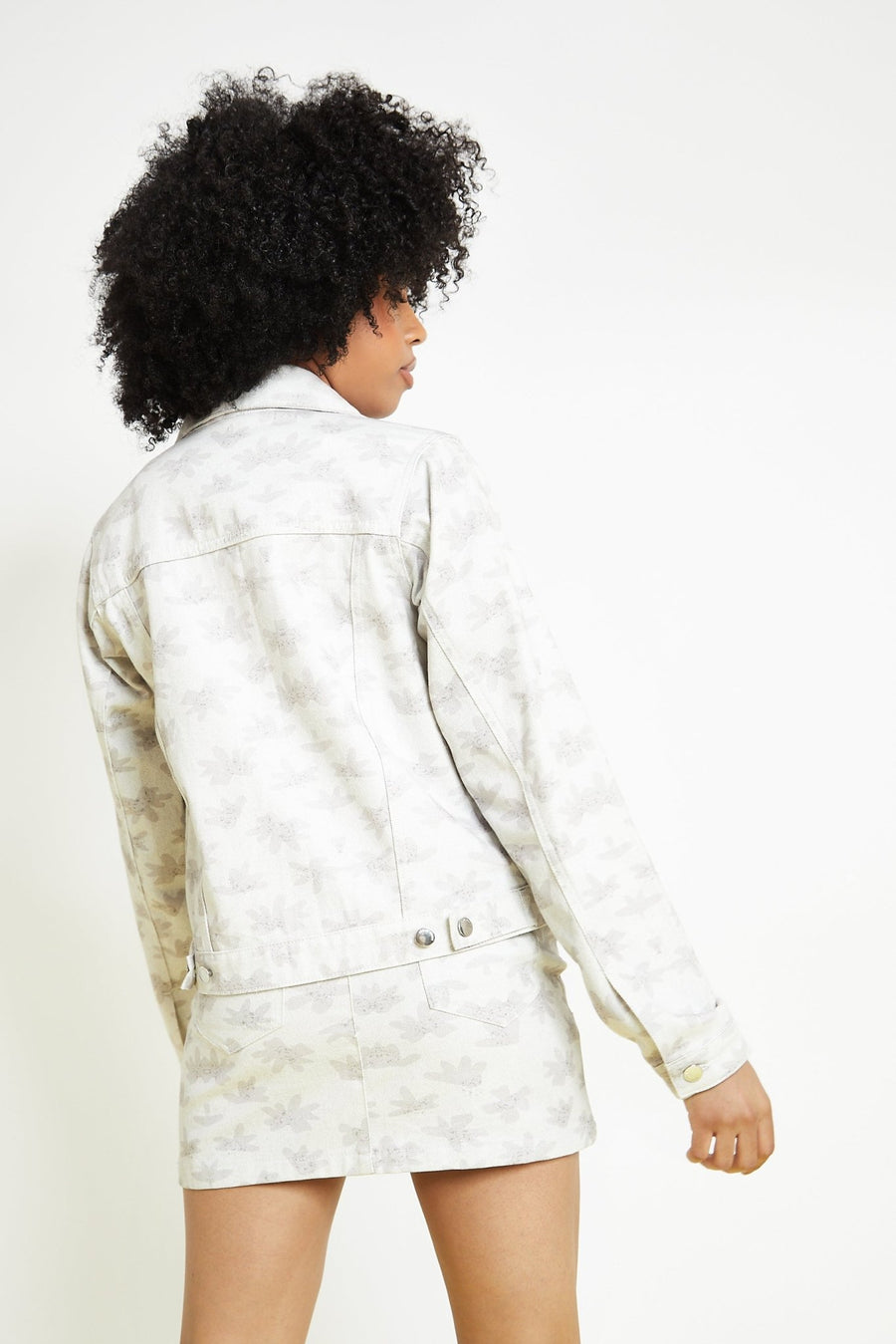 Marble Printed Denim Jacket – Tones of Grey - JMOJO - Women's Printed Denim Jackets