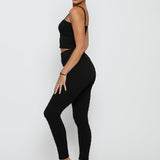 Mirae Bubble Effect Crop Top – Black - JMOJO - Women's Athleisure Crop Top