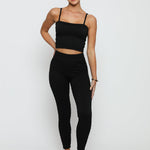 Mirae Bubble Effect Crop Top – Black - JMOJO - Women's Athleisure Crop Top