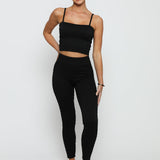 Mirae Bubble Effect Crop Top – Black - JMOJO - Women's Athleisure Crop Top