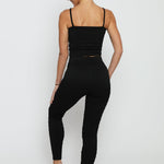 Mirae Bubble Effect Crop Top – Black - JMOJO - Women's Athleisure Crop Top