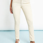 Monja High Rise Stretch Skinny Jeans - Ecru - JMOJO - Women's Skinny Jeans