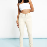 Monja High Rise Stretch Skinny Jeans - Ecru - JMOJO - Women's Skinny Jeans