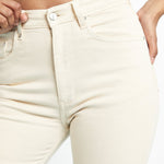 Monja High Rise Stretch Skinny Jeans - Ecru - JMOJO - Women's Skinny Jeans