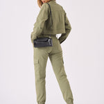 Olive Cargo Denim Cropped Jacket – Olive Green - JMOJO - Women's Cropped Denim Jackets