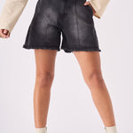 Orla A - Line Denim Shorts – Black Wash - JMOJO - Women's Denim Shorts