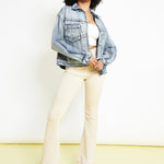 OVERSIZED DENIM JACKET - BLUE WASH - JMOJO - Women's Printed Jackets