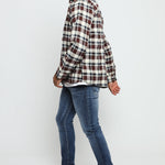 PLAID FLANNEL CHECK SHIRT - MAROON NAVY - JMOJO - Men's Check Shirts
