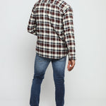 PLAID FLANNEL CHECK SHIRT - MAROON NAVY - JMOJO - Men's Check Shirts