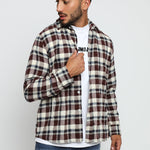 PLAID FLANNEL CHECK SHIRT - MAROON NAVY - JMOJO - Men's Check Shirts