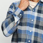 PLAID FLANNEL CHECK SHIRT - TONES OF BLUE - JMOJO - Men's Check Shirts