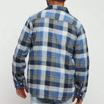 PLAID FLANNEL CHECK SHIRT - TONES OF BLUE - JMOJO - Men's Check Shirts