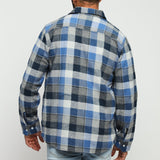 PLAID FLANNEL CHECK SHIRT - TONES OF BLUE - JMOJO - Men's Check Shirts