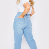 PLUS SIZE STRAIGHT LEG JEANS - LIGHT BLUE WASH - JMOJO - Women's Straight Leg Jeans