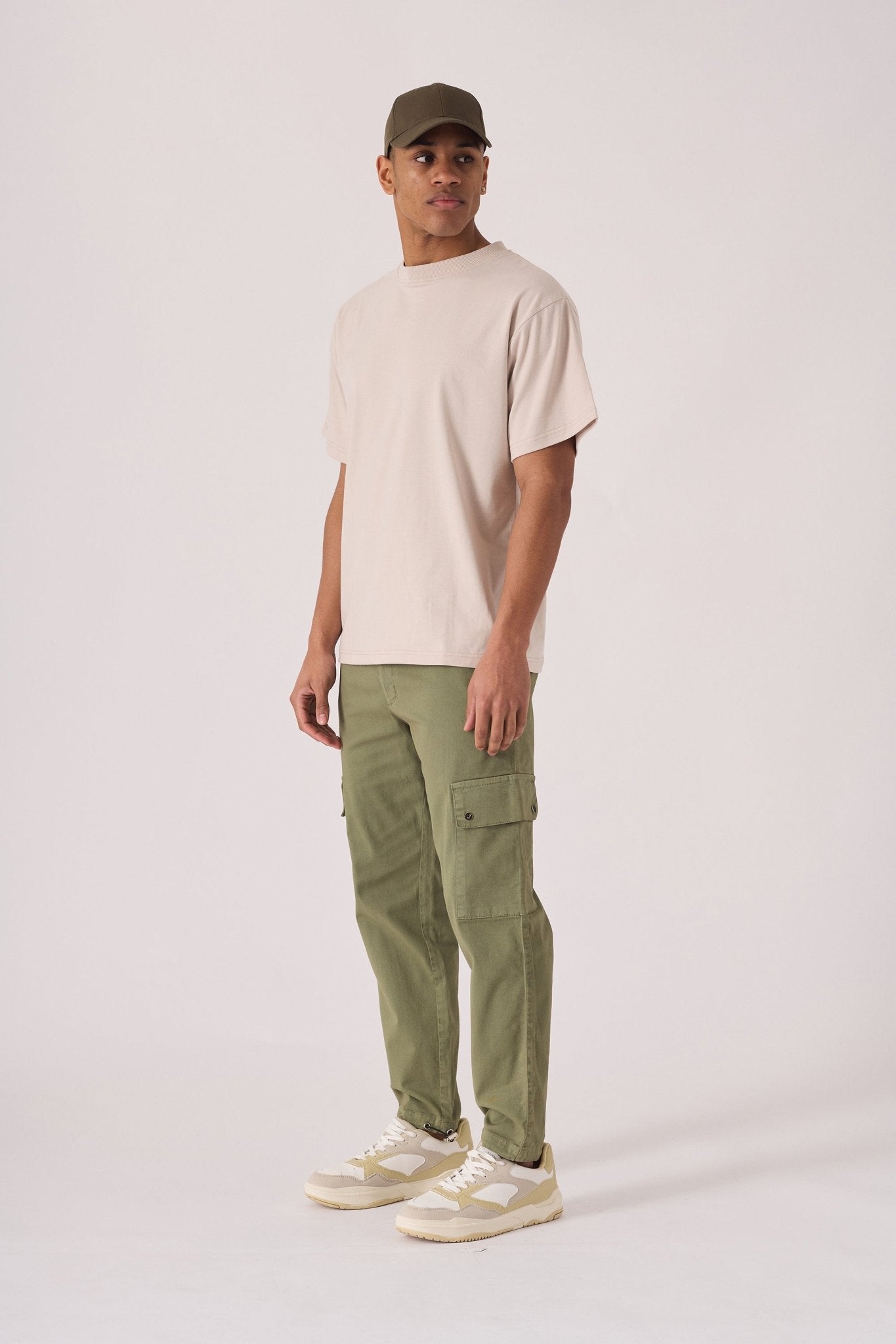 PREMIUM ESSENTIAL STRETCH T - SHIRT - STONE - JMOJO - Men's T-Shirt