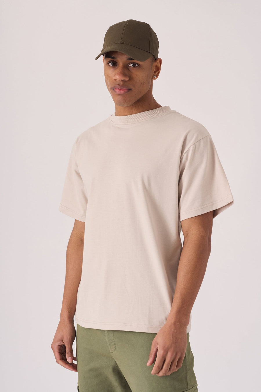 PREMIUM ESSENTIAL STRETCH T - SHIRT - STONE - JMOJO - Men's T-Shirt