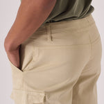 REGULAR CARGO SHORTS - BEIGE - JMOJO - Men's Cargo Denim Shorts