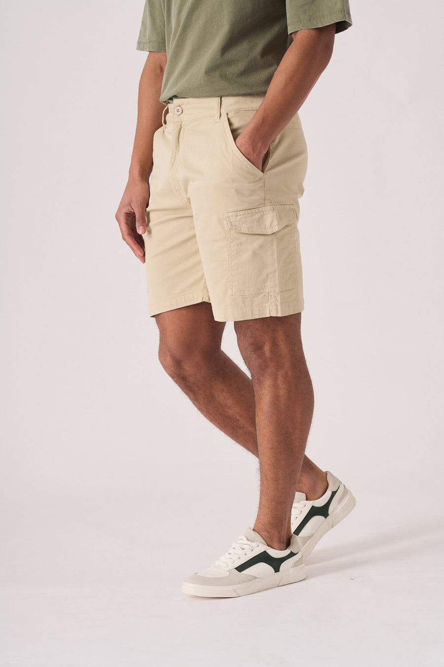 REGULAR CARGO SHORTS - BEIGE - JMOJO - Men's Cargo Denim Shorts