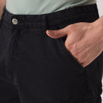 REGULAR CARGO SHORTS - BLACK WASH - JMOJO - Men's Cargo Denim Shorts