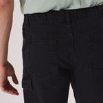 REGULAR CARGO SHORTS - BLACK WASH - JMOJO - Men's Cargo Denim Shorts