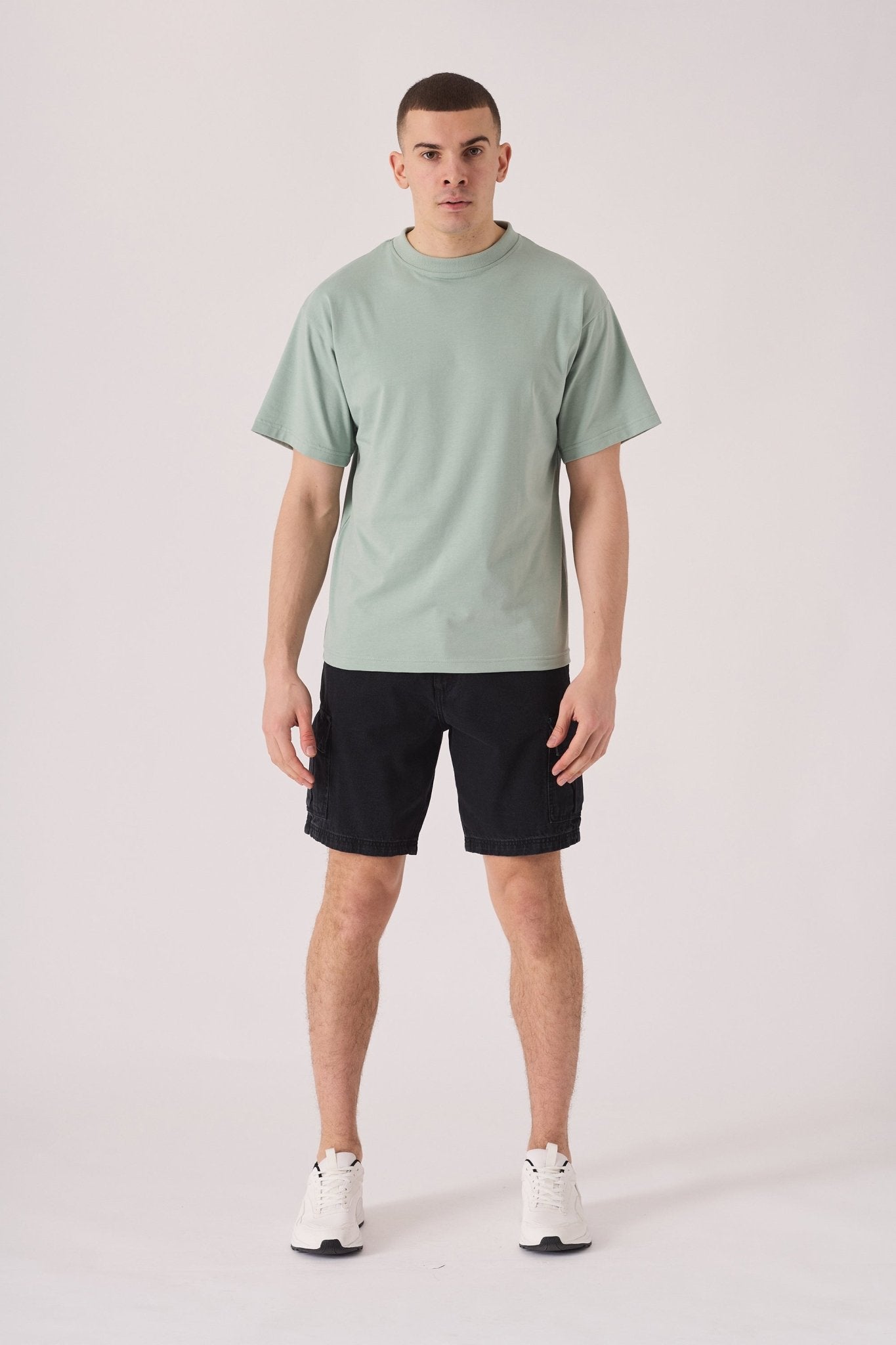 REGULAR CARGO SHORTS - BLACK WASH - JMOJO - Men's Cargo Denim Shorts