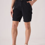 REGULAR CARGO SHORTS - BLACK WASH - JMOJO - Men's Cargo Denim Shorts