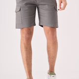 REGULAR CARGO SHORTS - GREY - JMOJO - Men's Cargo Denim Shorts