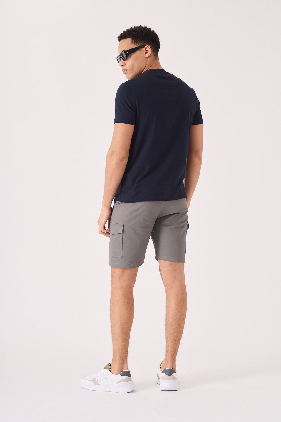 REGULAR CARGO SHORTS - GREY - JMOJO - Men's Cargo Denim Shorts