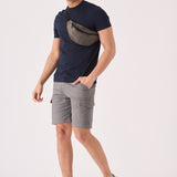 REGULAR CARGO SHORTS - GREY - JMOJO - Men's Cargo Denim Shorts