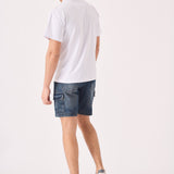 REGULAR CARGO SHORTS - MID BLUE WASH - JMOJO - Men's Cargo Denim Shorts