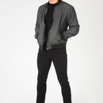 REGULAR FIT BOMBER JACKET - GREY - JMOJO - Men's Bomber Jackets