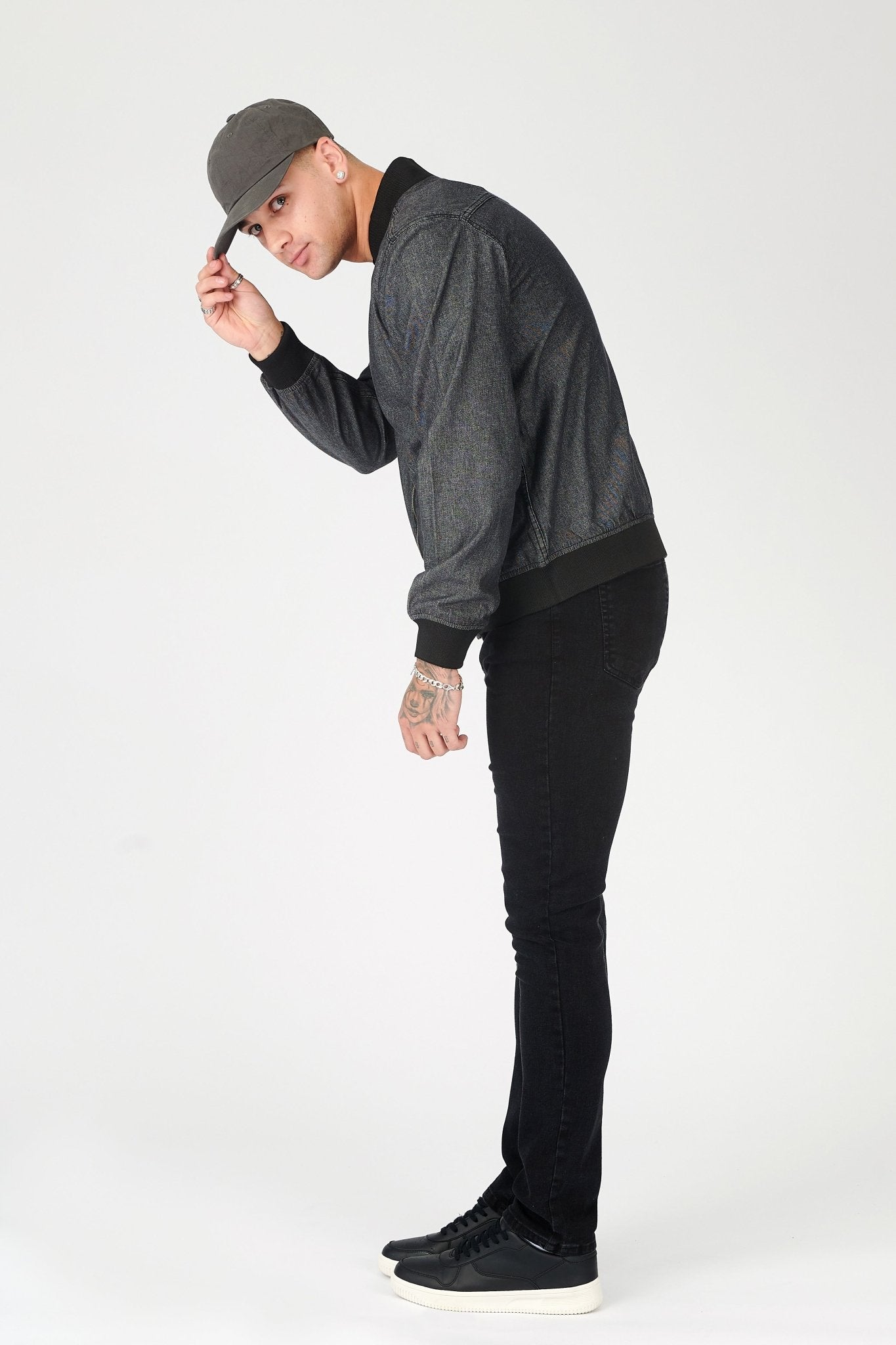 REGULAR FIT BOMBER JACKET - GREY - JMOJO - Men's Bomber Jackets