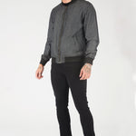 REGULAR FIT BOMBER JACKET - GREY - JMOJO - Men's Bomber Jackets