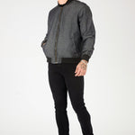 REGULAR FIT BOMBER JACKET - GREY - JMOJO - Men's Bomber Jackets