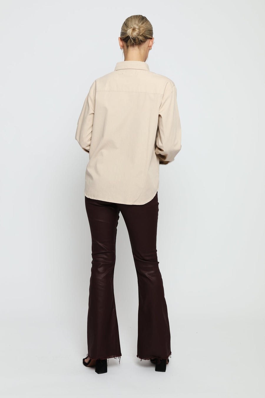 REGULAR FIT COTTON SHIRT - BEIGE - JMOJO - Women's Shirts