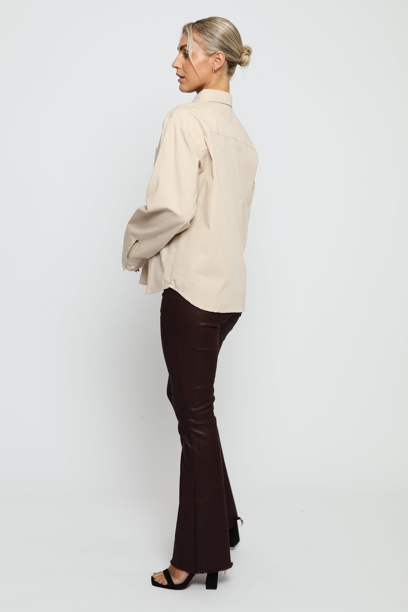 REGULAR FIT COTTON SHIRT - BEIGE - JMOJO - Women's Shirts