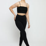 Rhea Fitted Deep Waistband Legging – Black - JMOJO - Women's Athleisure Leggings