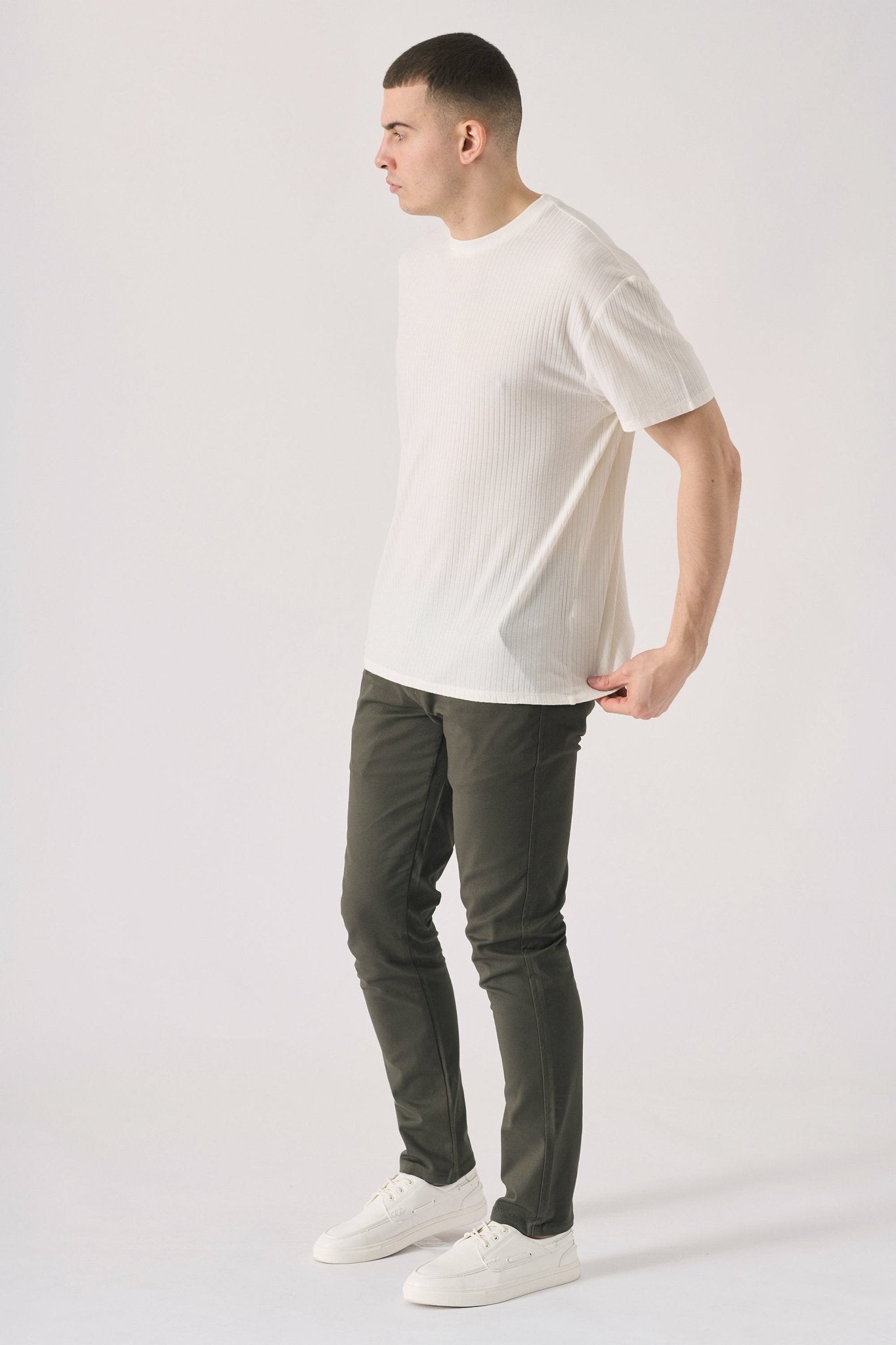RYDELL Slim Fit Stretch Chino Pants - Dark Olive - JMOJO - Men's Chino Trousers