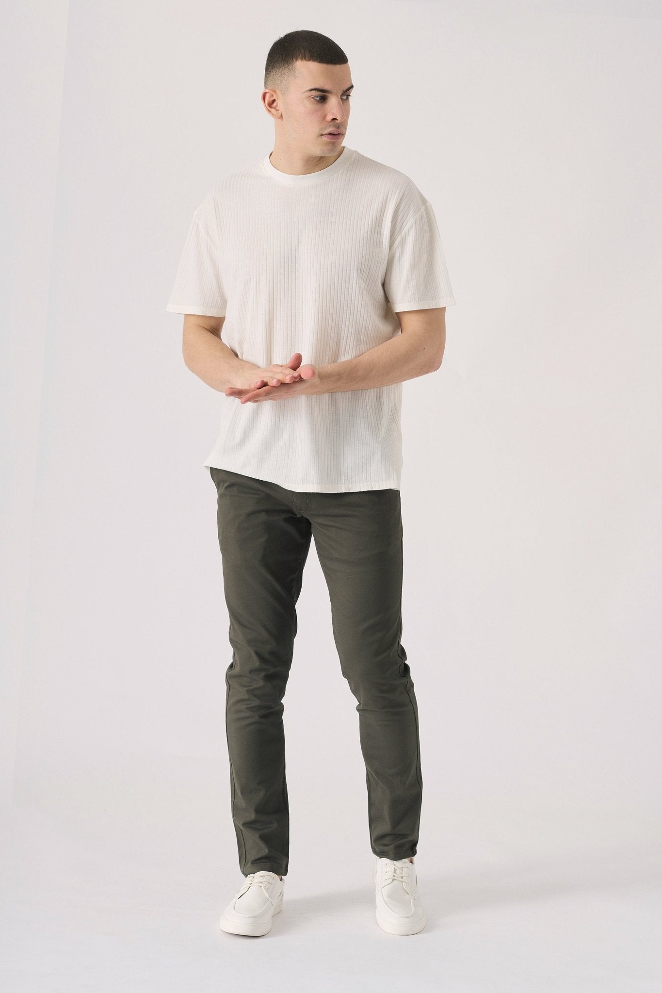 RYDELL Slim Fit Stretch Chino Pants - Dark Olive - JMOJO - Men's Chino Trousers