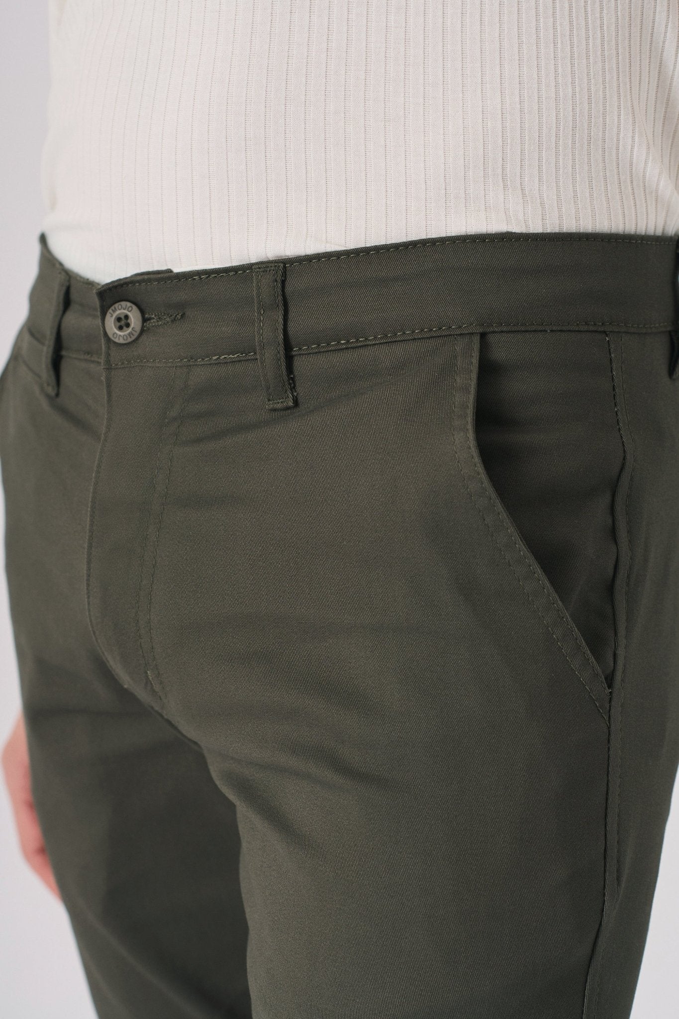 RYDELL Slim Fit Stretch Chino Pants - Dark Olive - JMOJO - Men's Chino Trousers