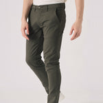 RYDELL Slim Fit Stretch Chino Pants - Dark Olive - JMOJO - Men's Chino Trousers