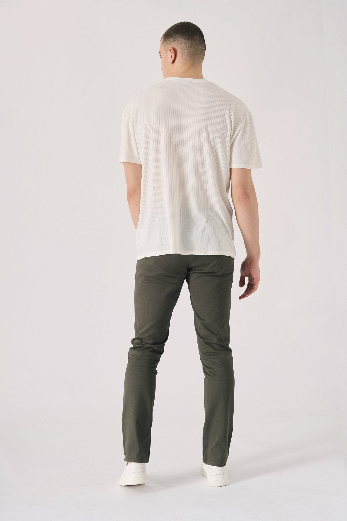 RYDELL Slim Fit Stretch Chino Pants - Dark Olive - JMOJO - Men's Chino Trousers