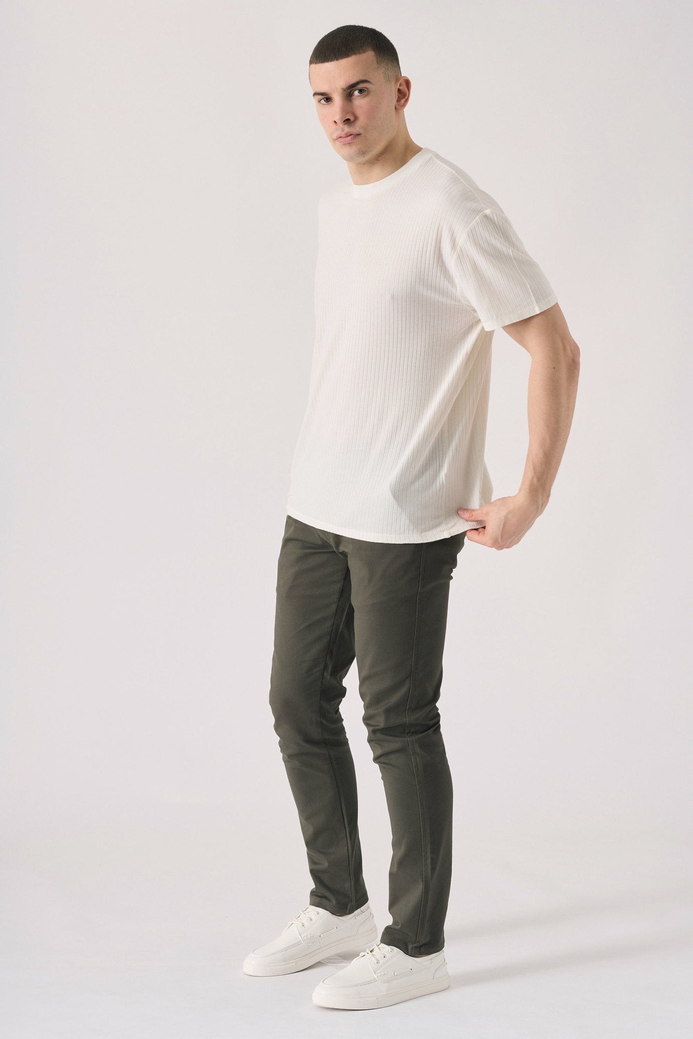 RYDELL Slim Fit Stretch Chino Pants - Dark Olive - JMOJO - Men's Chino Trousers