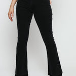 SABLE Black Frayed Hem Flare Jeans - Black Wash - JMOJO - Women's Flare Jeans