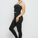 Sable Textured Stripe Crop Top – Black - JMOJO - Women's Athleisure Crop Top