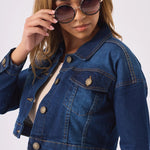 Shore Cropped Denim Jacket – Mid Blue - JMOJO - Women's Cropped Denim Jackets